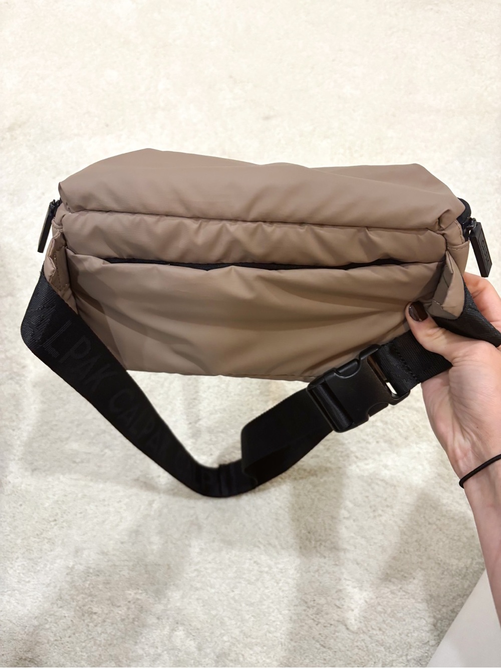 CALPAK Luka Belt Bag in Chocolate Quilted Crossbody - Picture 6 of 10